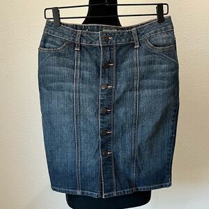 Vintage Banana Republic Dark Blue Denim Midi Skirt size 4